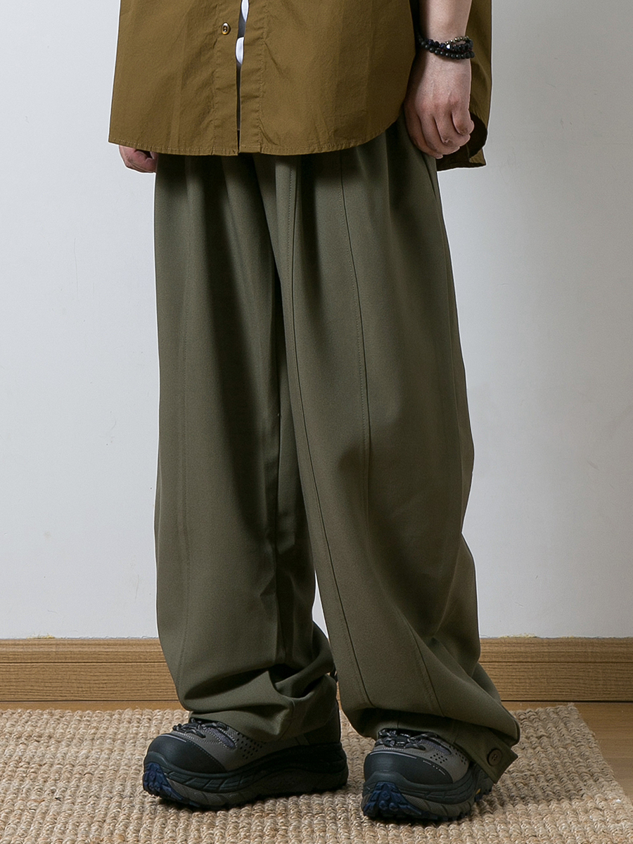 ワイドパンツ メンズ 立体剪裁ゆったりワイドパンツ