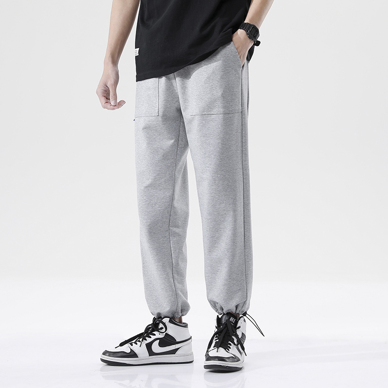 メンズワイドパンツ ゆったりシルエット裾絞りジョガーパンツ