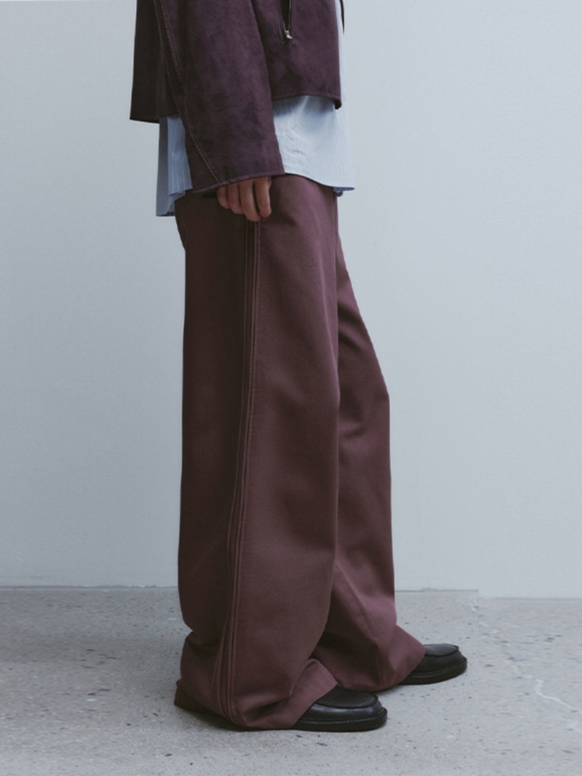 ワイドパンツ メンズ 高身長向け細身ストレートワイドパンツ