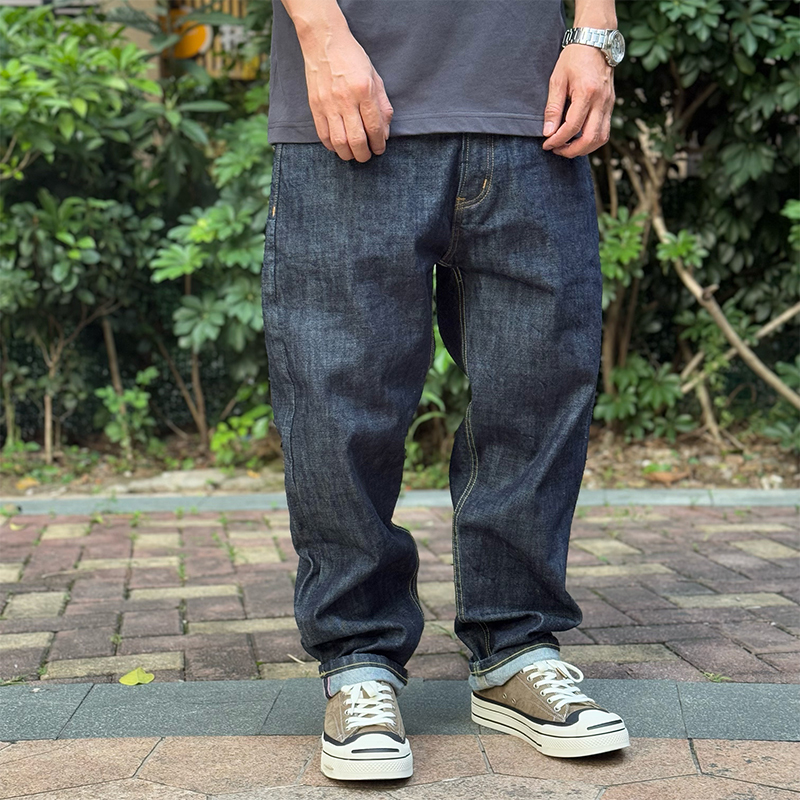 ワイドパンツ メンズ レトロワイドストレートデニム