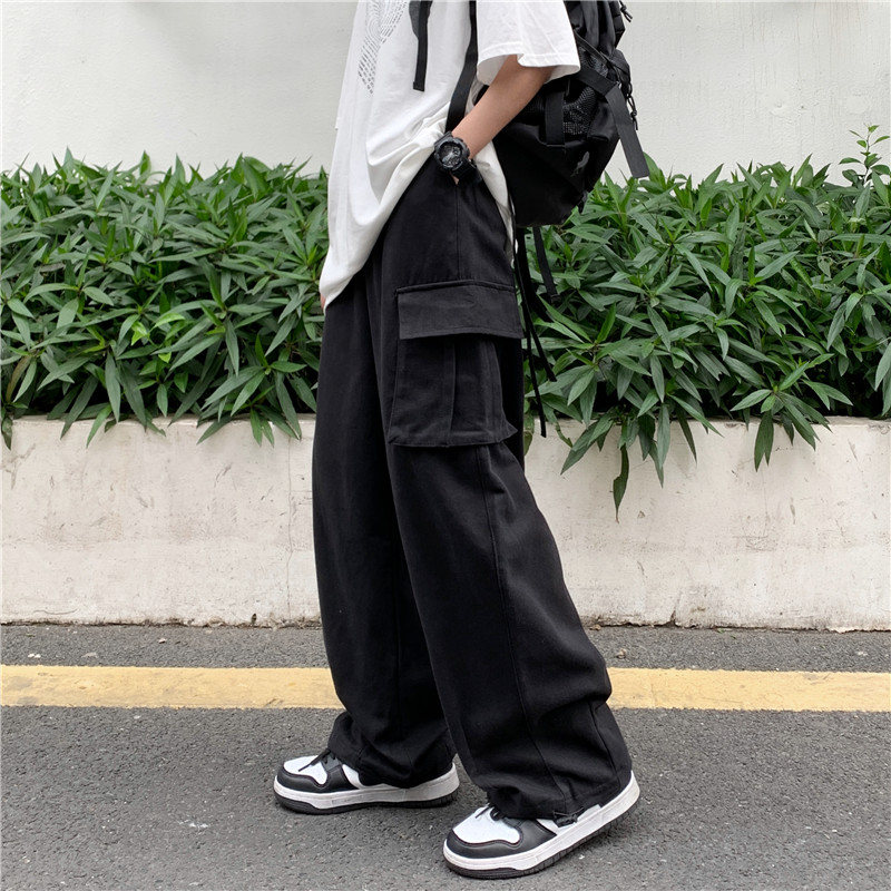 ワイドパンツ メンズ マルチポケット付きワイドカーゴパンツ