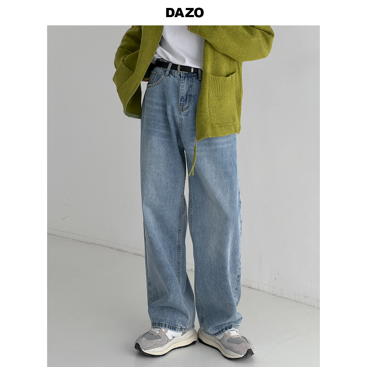 ワイドパンツ メンズ ハイウエストデニムワイドパンツ