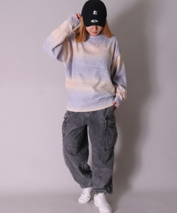 ワイドパンツ メンズ 重厚マルチポケット工具風ワイドカーゴデニム