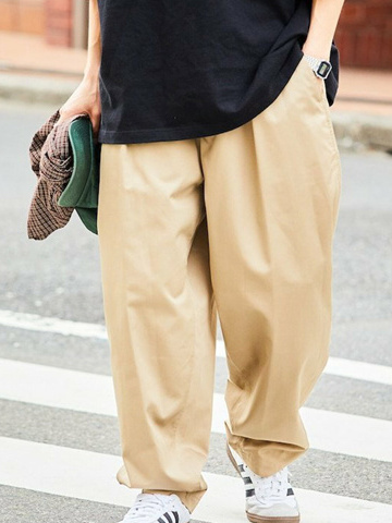 ワイドパンツ メンズ シンプル廓形バルーンワイドパンツ