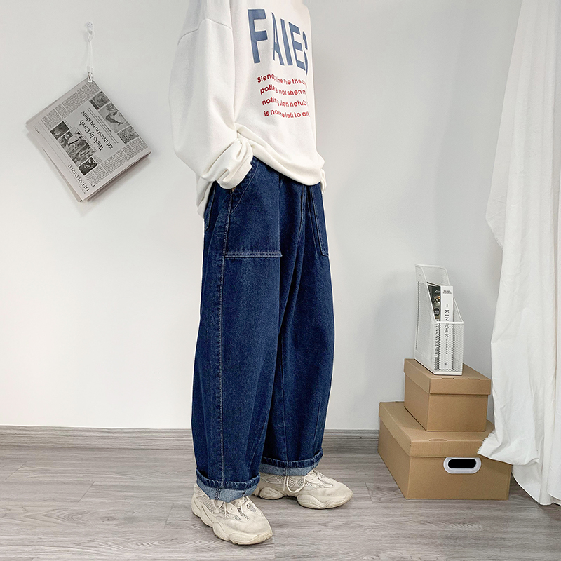 ワイドパンツ メンズ ゆったりストレート ワイドデニムパンツ