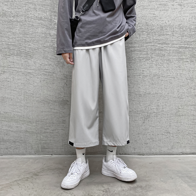 ワイドパンツ メンズ ドレープ感七分丈ワイドパンツ
