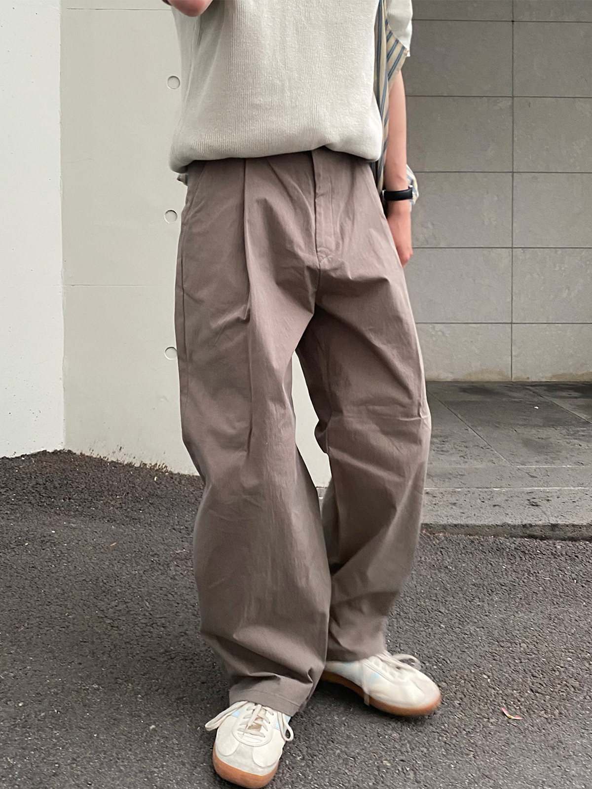 ストレートシルエット ワイドパンツ メンズ