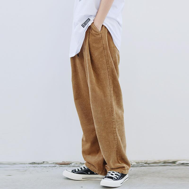 ワイドパンツ メンズ コーデュロイ素材ストレートワイドパンツ