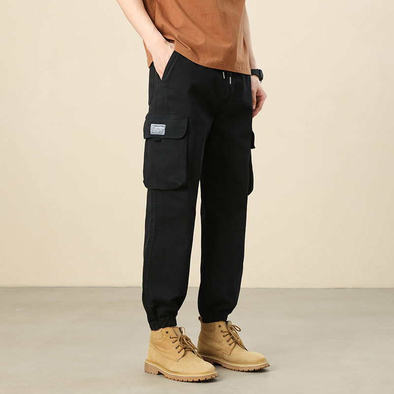 ワイドパンツ メンズ 綿100％ストレートワイドカーゴパンツ