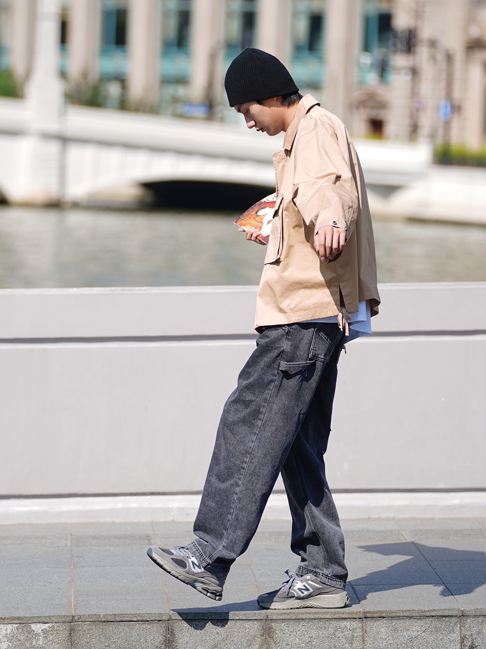 ワイドパンツ メンズ レトロ風ストレートワイドジーンズ