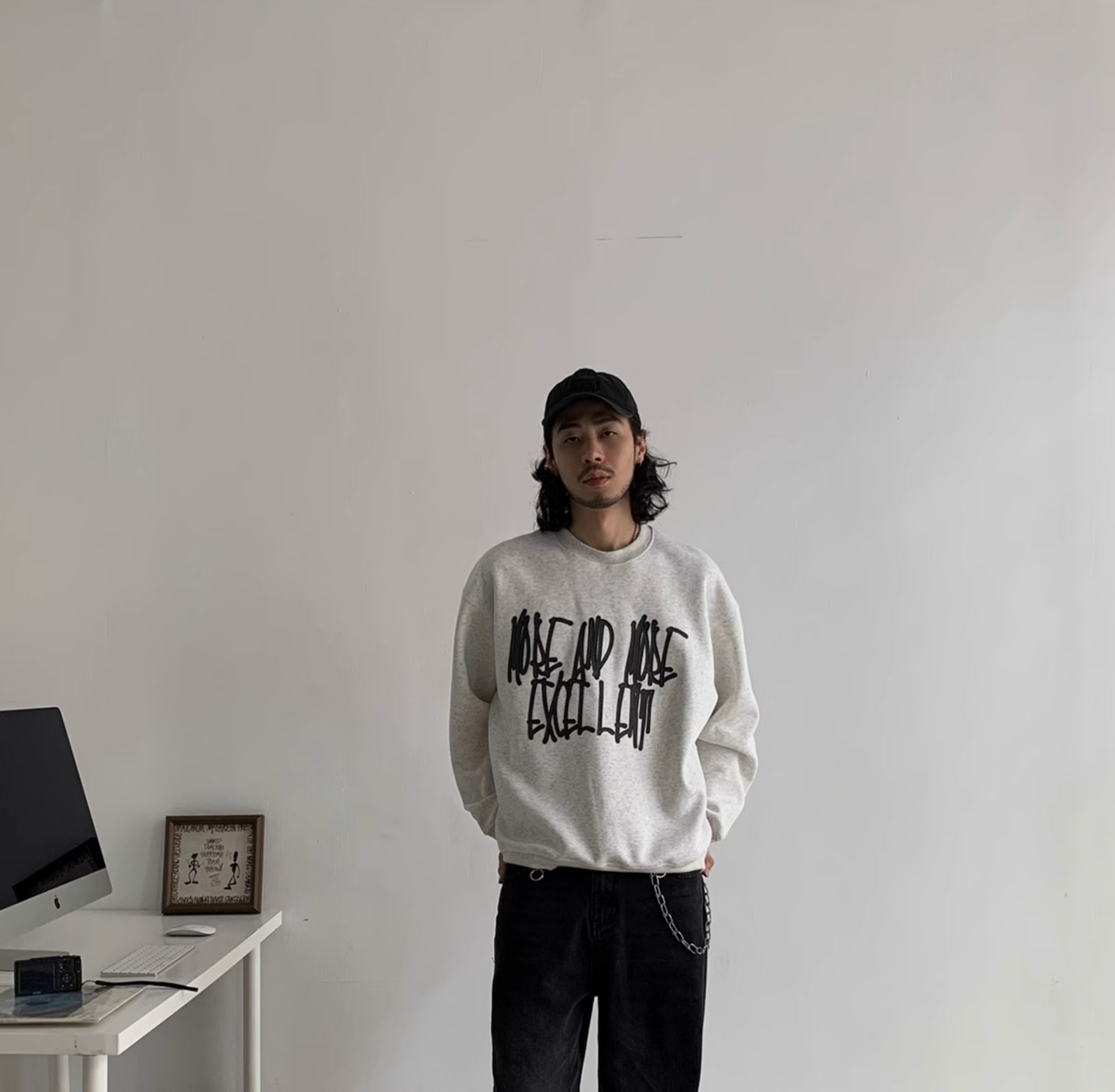 ワイドパンツ メンズ アメリカンヴィンテージ加工ワイドジーンズ
