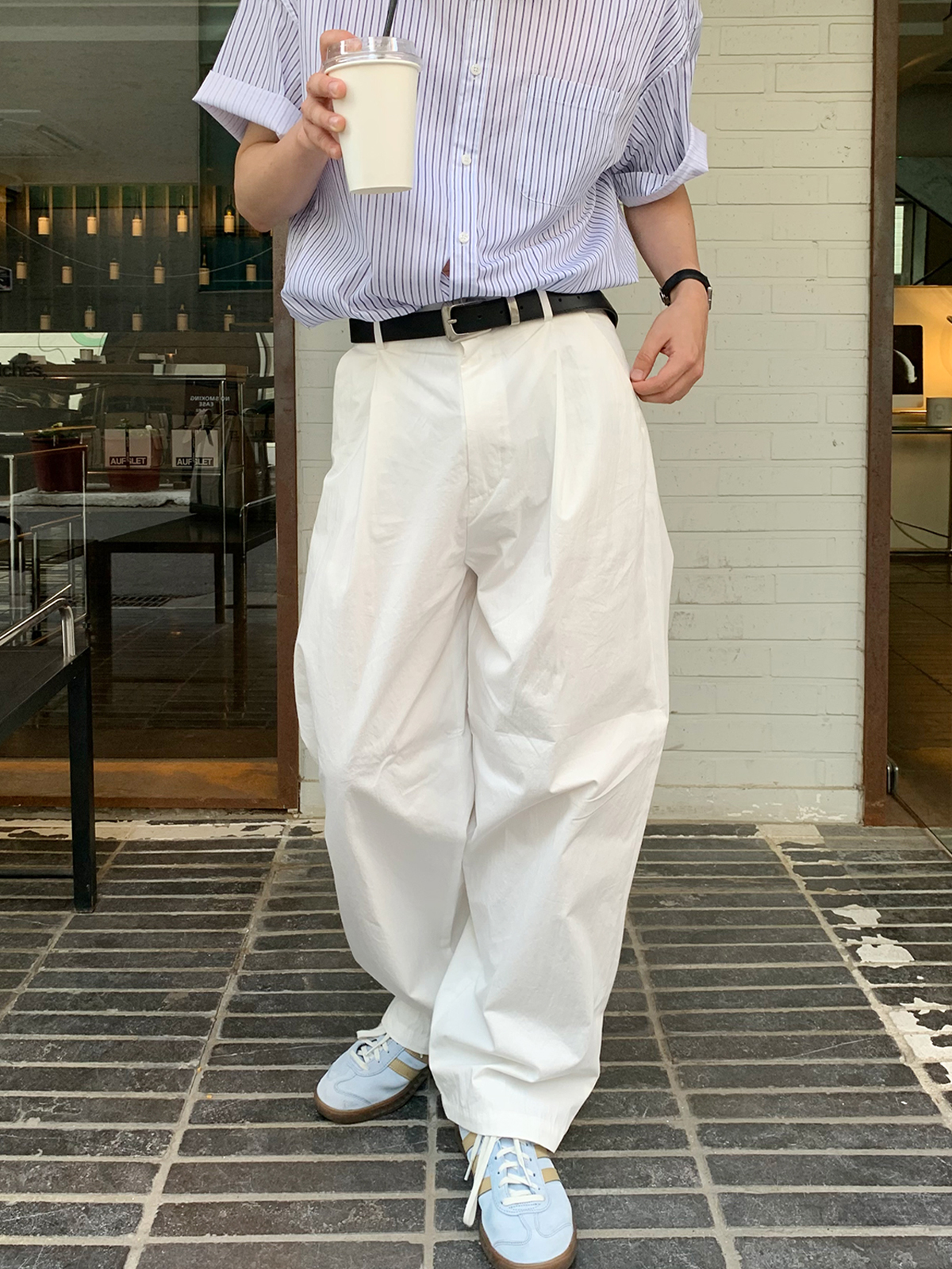 ストレートシルエット ワイドパンツ メンズ