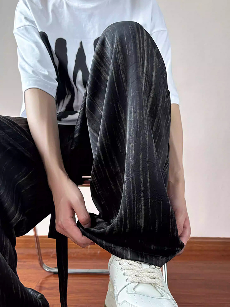 薄手ストレート ワイドパンツ メンズ