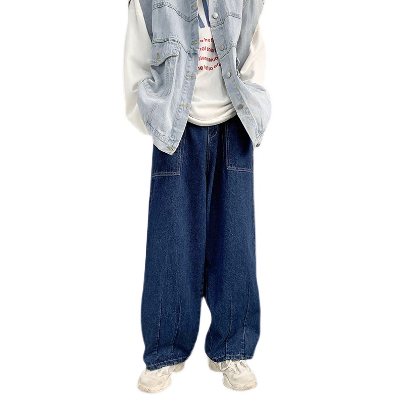 ワイドパンツ メンズ ゆったりストレート ワイドデニムパンツ