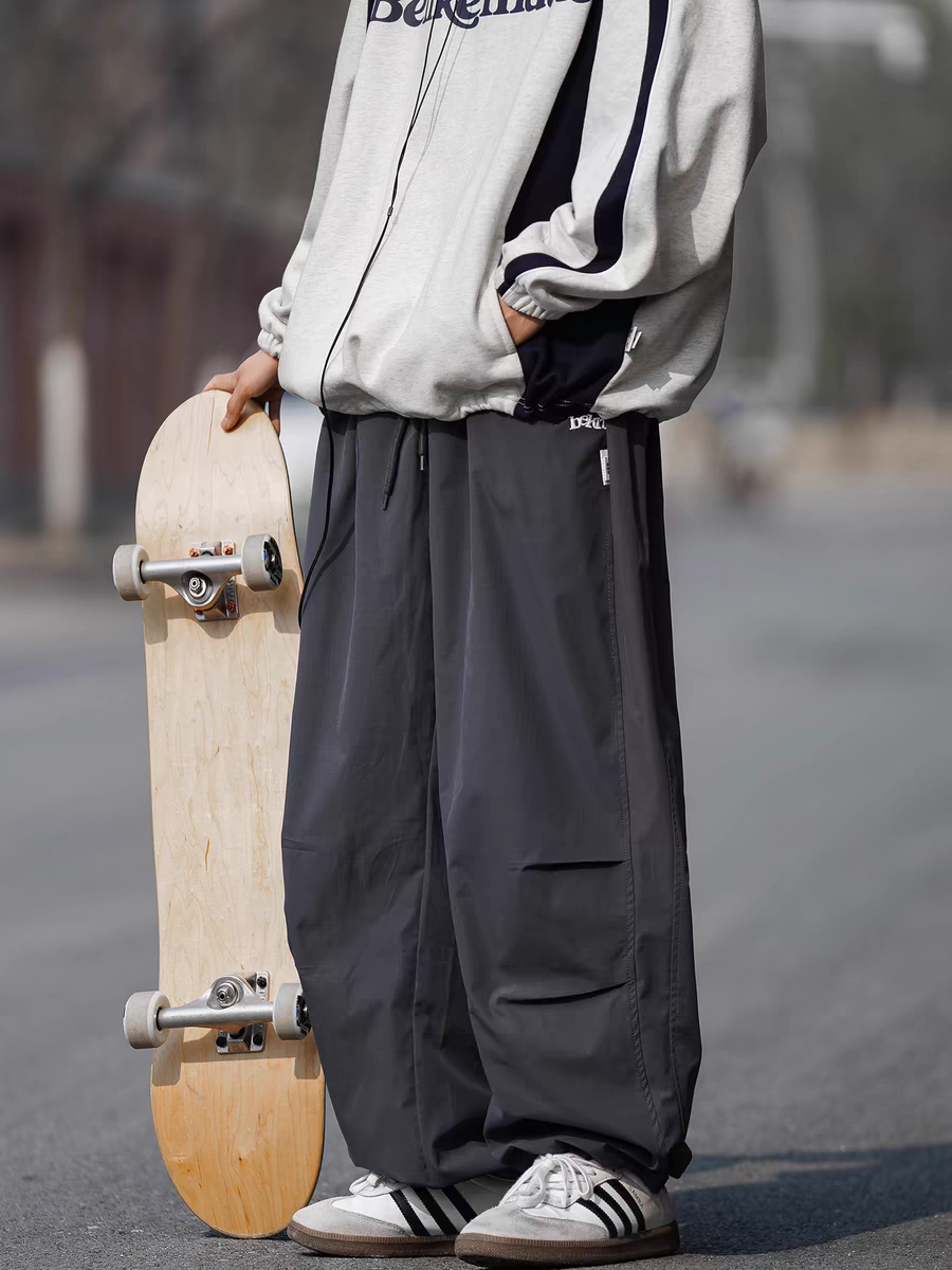 ワイドパンツ メンズ リラックス感抜群 ドローコード ワイドパンツ