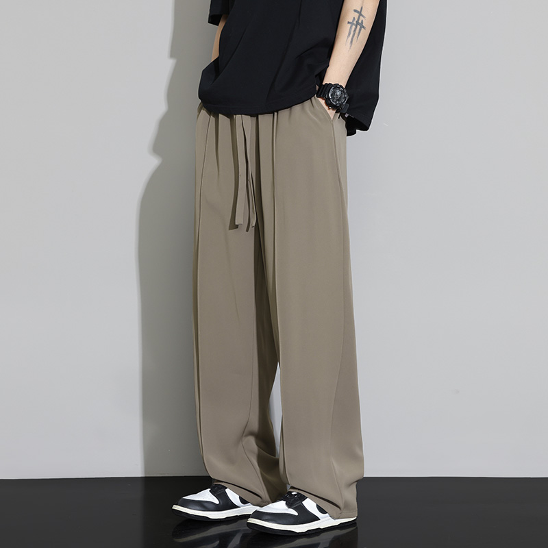 ワイドパンツ メンズ シルクタッチストレート ワイドパンツ