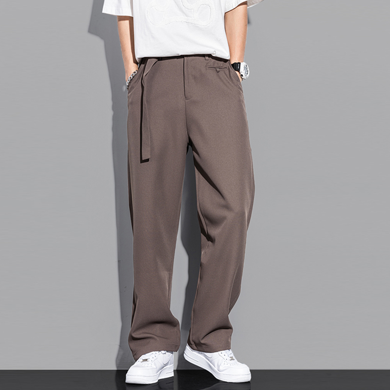 ワイドパンツ メンズ シルクタッチ素材ゆったりワイドパンツ