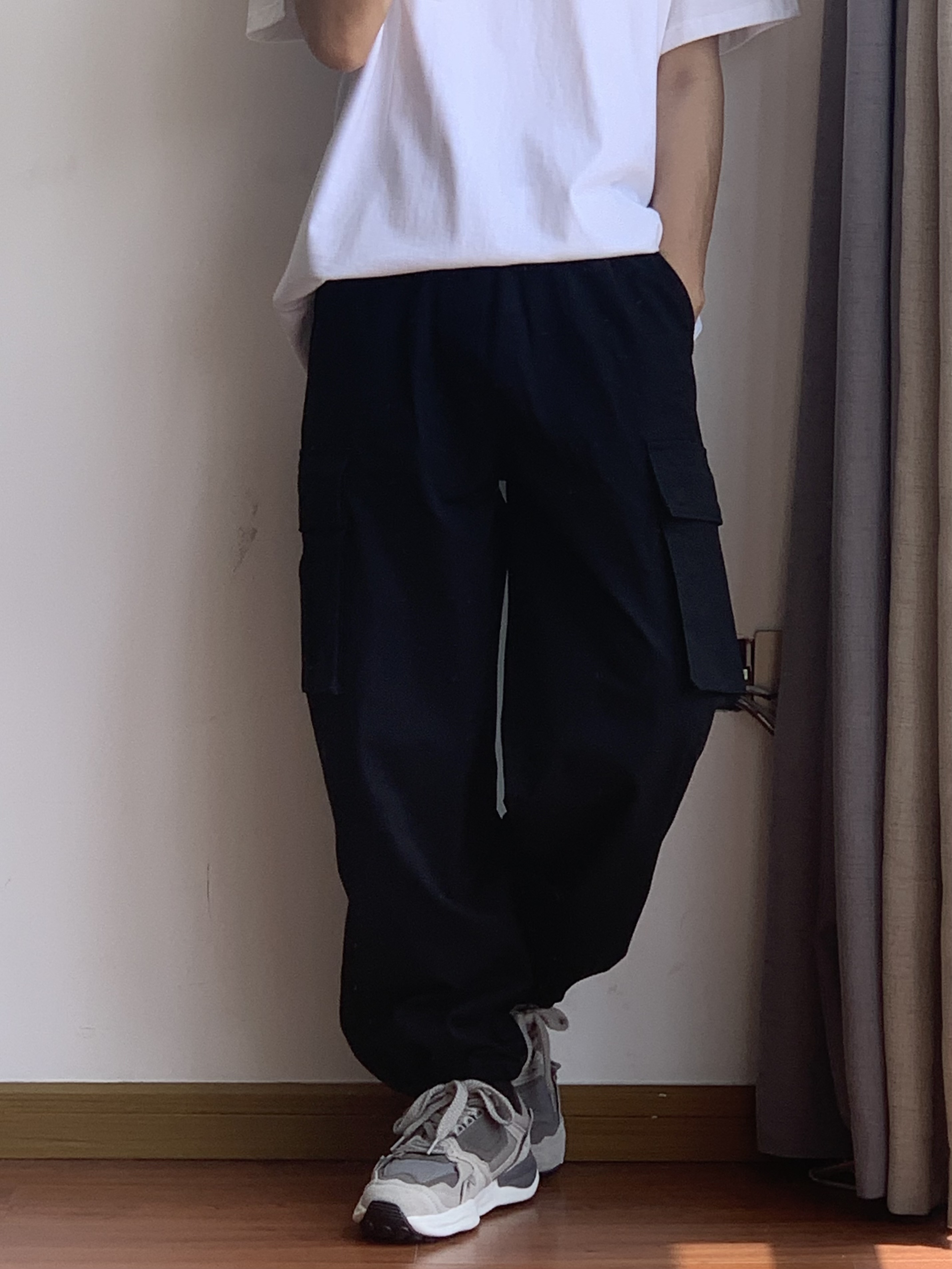 ワイドパンツ メンズ ユニセックス 多機能ポケット ワイドカーゴパンツ
