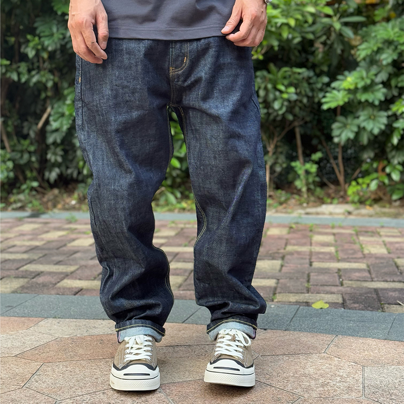 ワイドパンツ メンズ レトロワイドストレートデニム