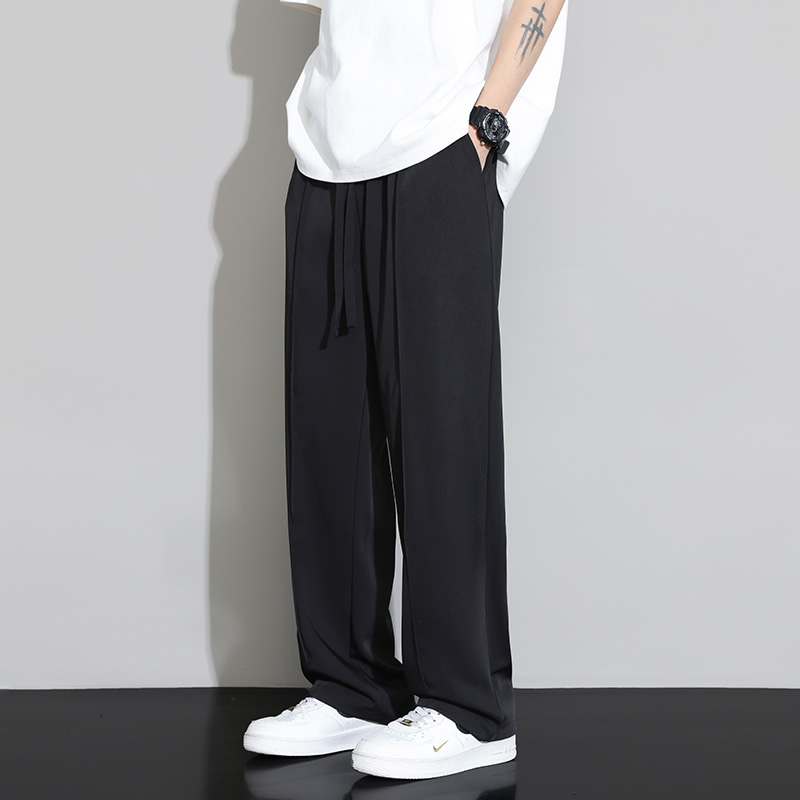 ワイドパンツ メンズ シルクタッチストレート ワイドパンツ