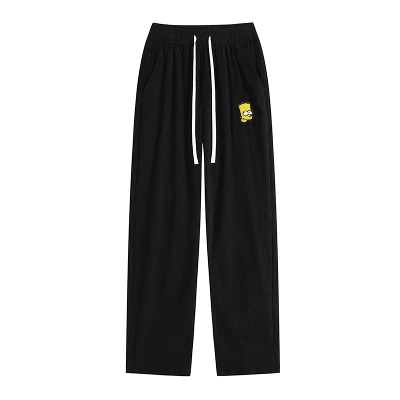 ワイドパンツ メンズ コーデュロイワイドパンツメンズ復古風ゆったり休閒ロングパンツ