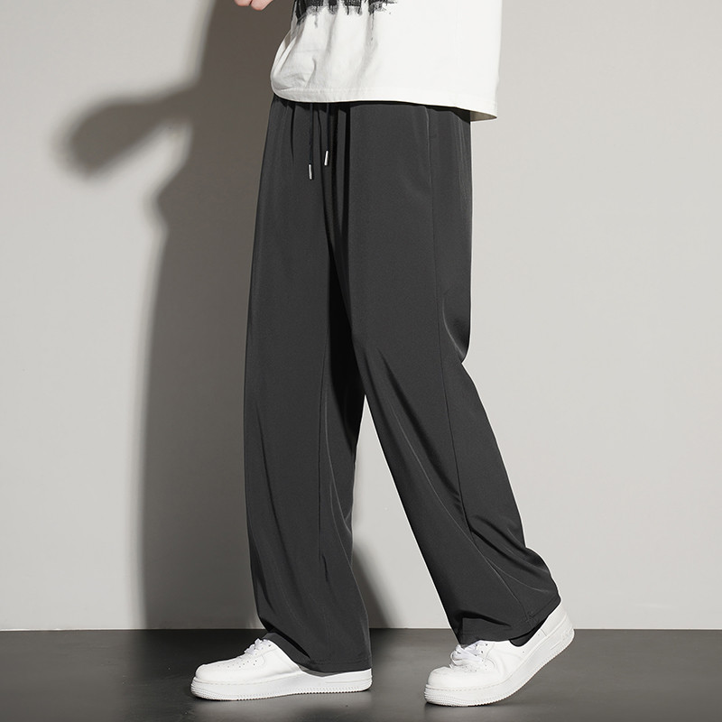 ワイドパンツ メンズ 冷感素材ゆったりロングワイドパンツ
