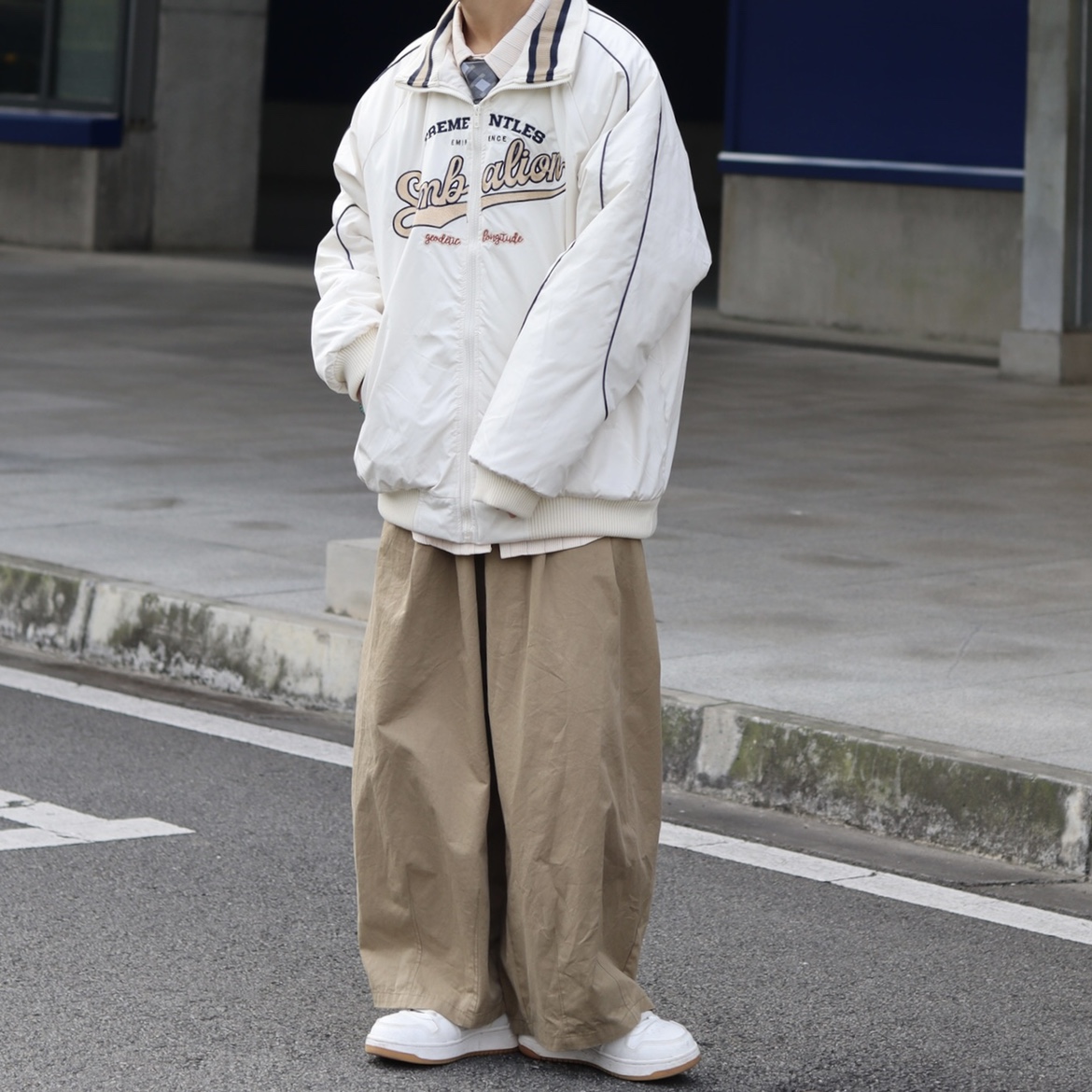 ワイドパンツ メンズ レトロ風超ワイドカーゴパンツ