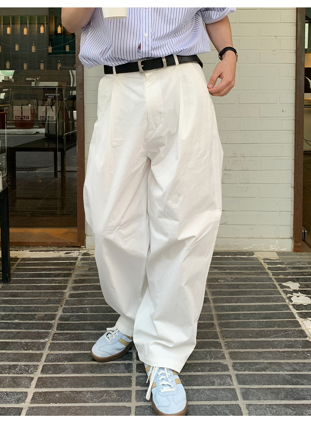 ストレートシルエット ワイドパンツ メンズ