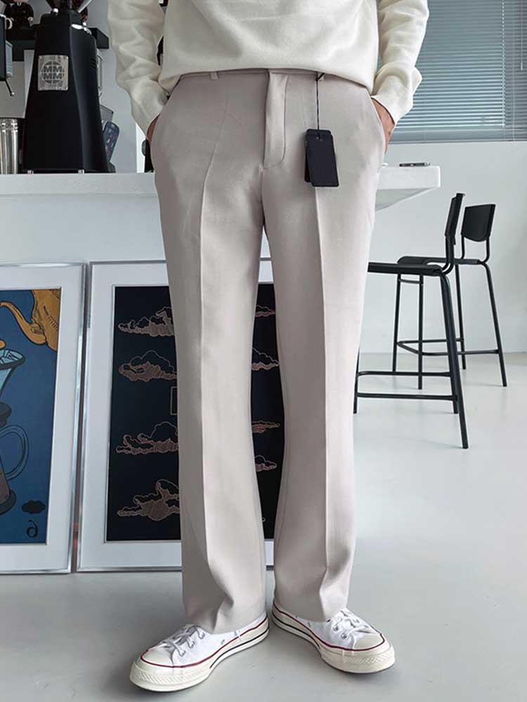 ワイドパンツ メンズ シンプル直線ストレートワイドスラックス