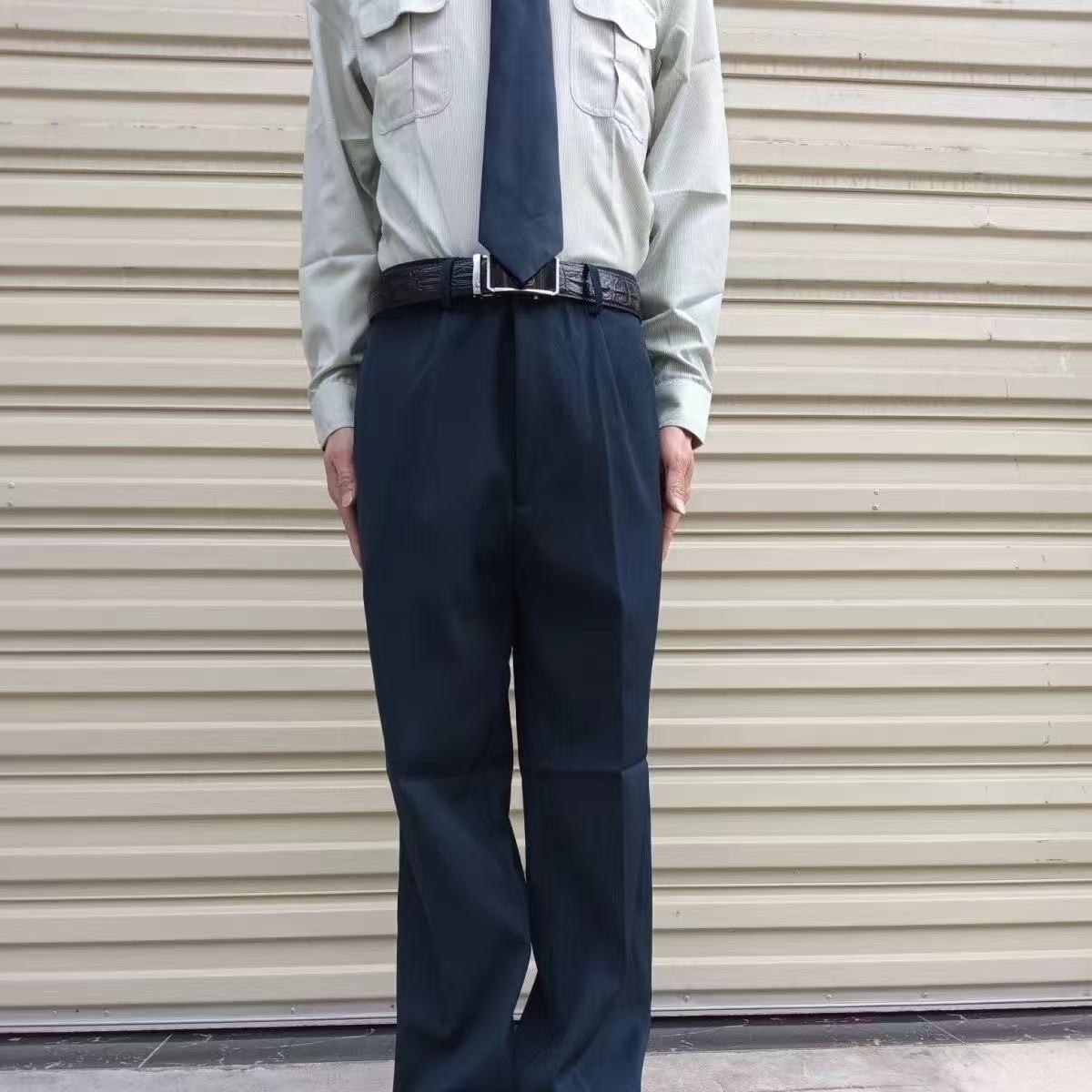 ワイドパンツ メンズ クラシック厚手ウールワイドパンツ