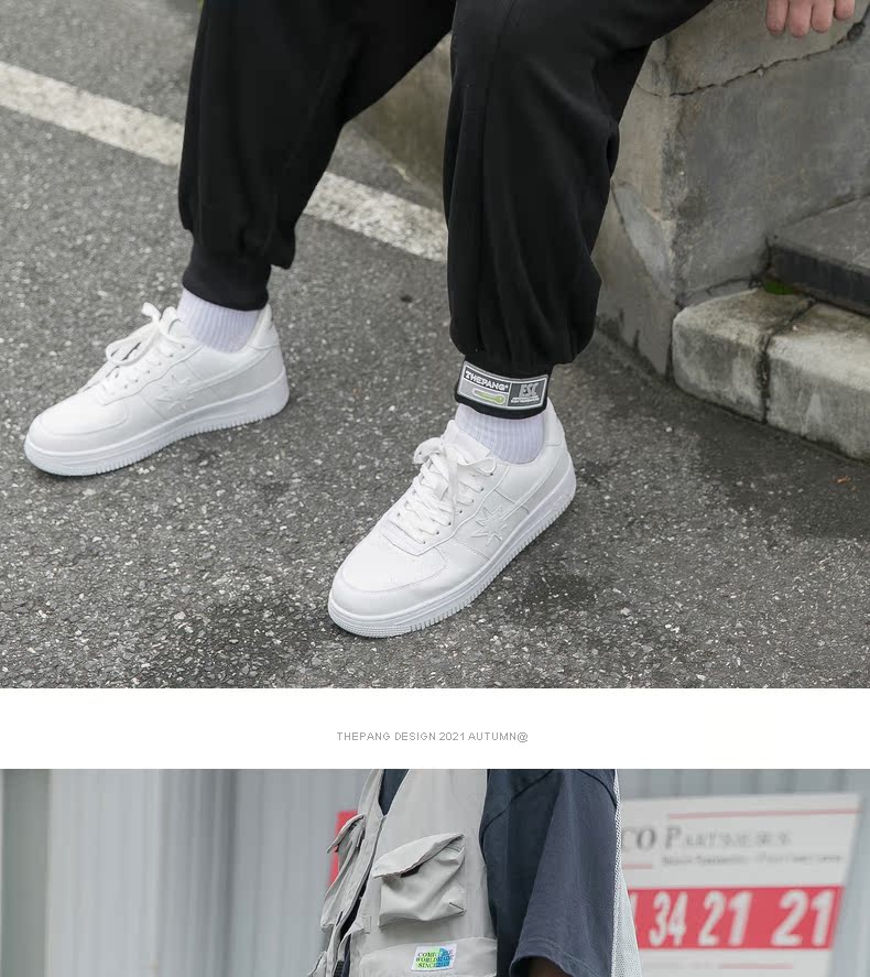 メンズワイドパンツ ゆったりシルエット裏毛素材多機能ポケット付きジョガーパンツ