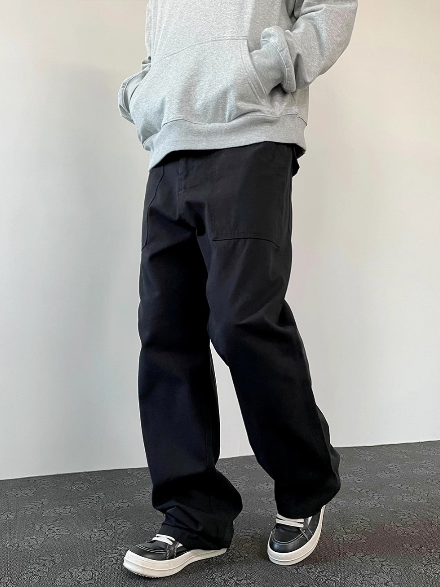 ワイドパンツ メンズ レトロ風ストレートカーゴパンツ