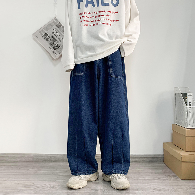 ワイドパンツ メンズ ゆったりストレート ワイドデニムパンツ