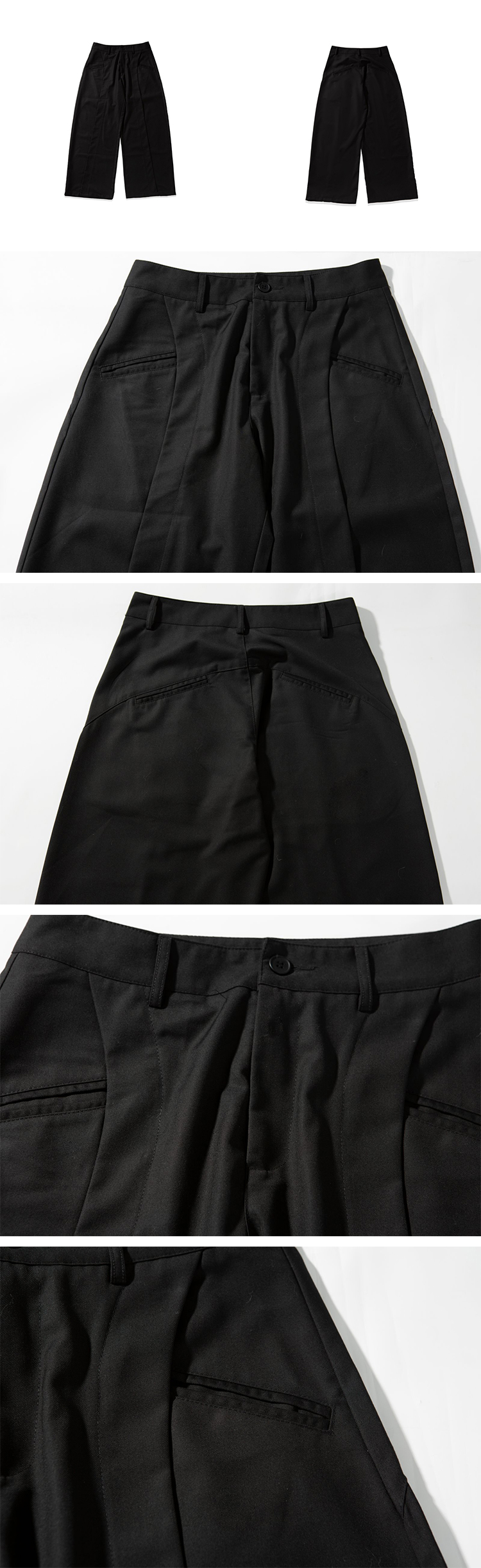 ワイドパンツ メンズ 立体裁断レトロ風ワイドスラックス