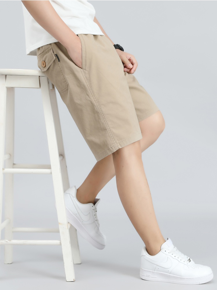 ワイドパンツ メンズ 純綿ワイドカーゴハーフパンツ