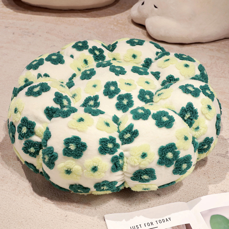 腰痛クッション 床用 花柄ふわもこ座布団