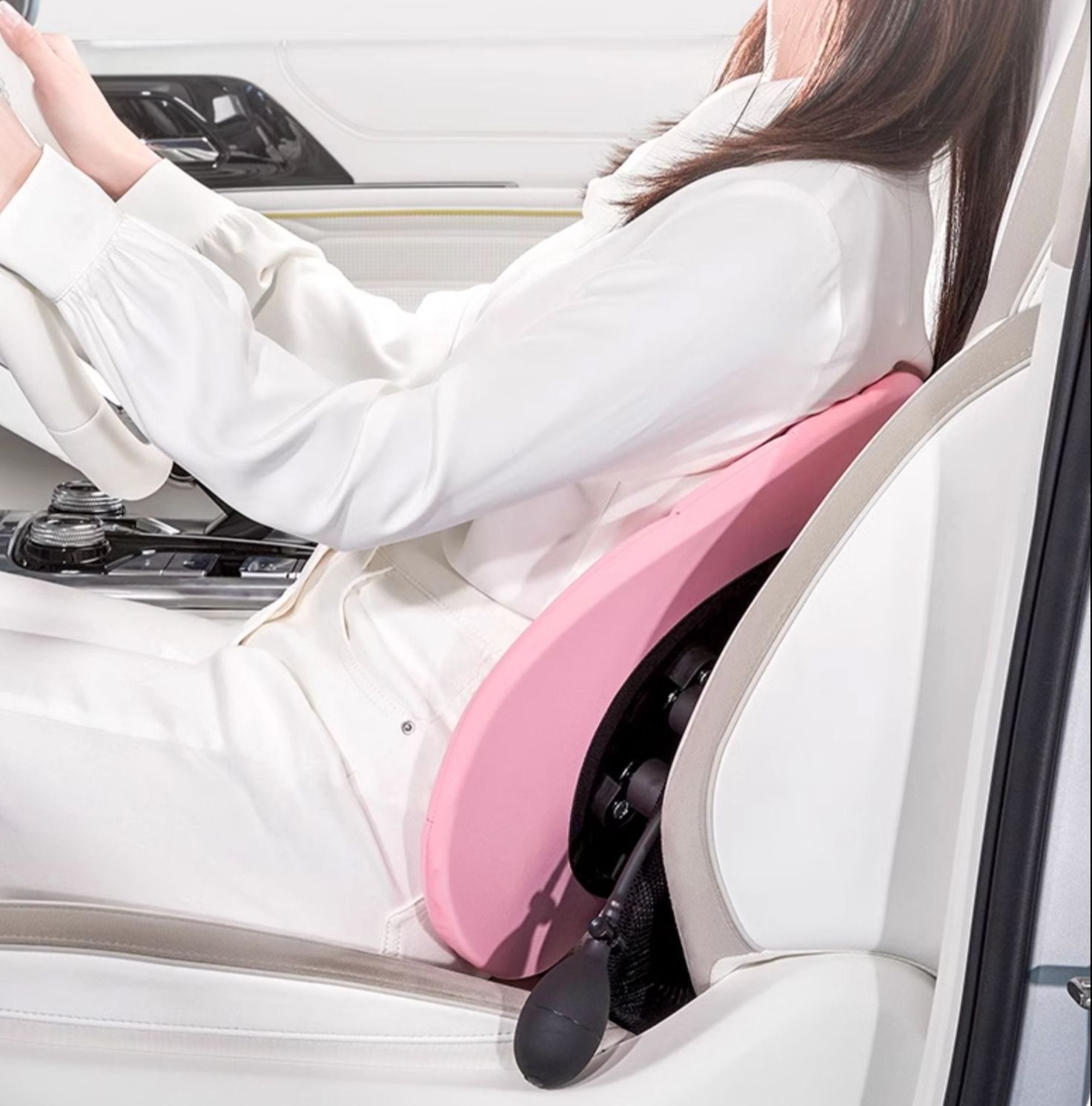 腰痛クッション 車用 人間工学式腰楽支持クッション
