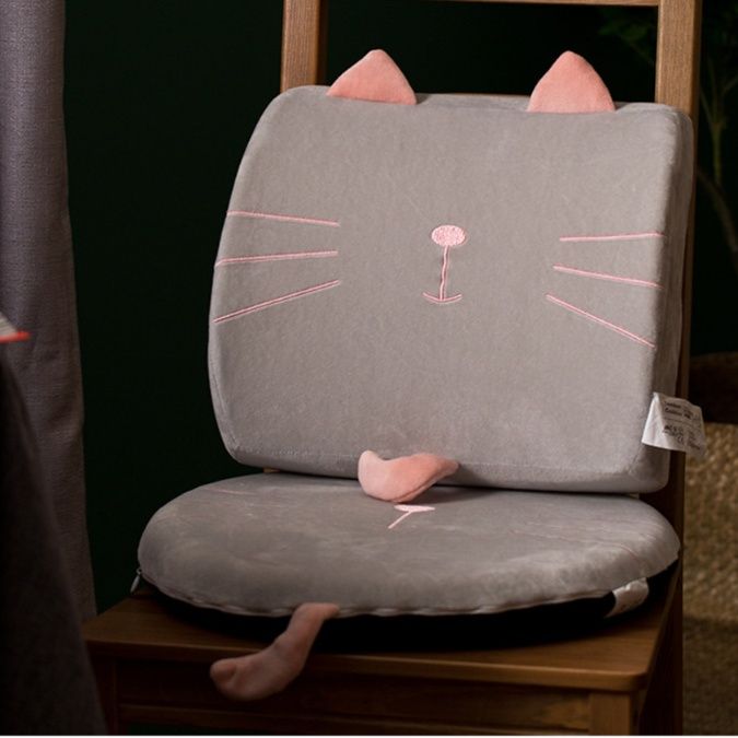 腰痛クッション 椅子用 ねこちゃん腰サポートクッション