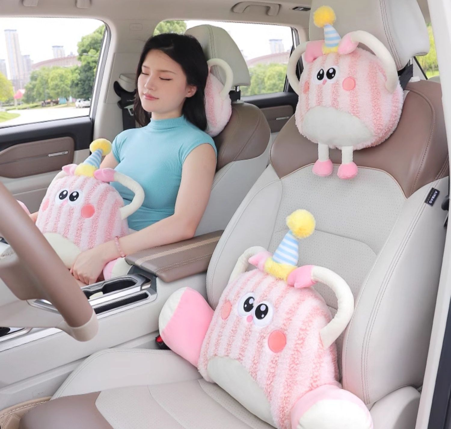 腰痛クッション 車用 かわいい動物型腰痛サポートクッション