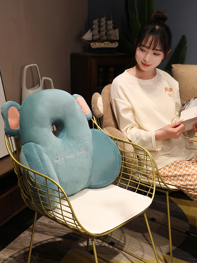 腰痛クッション 椅子用 もふもふアニマル腰痛サポート