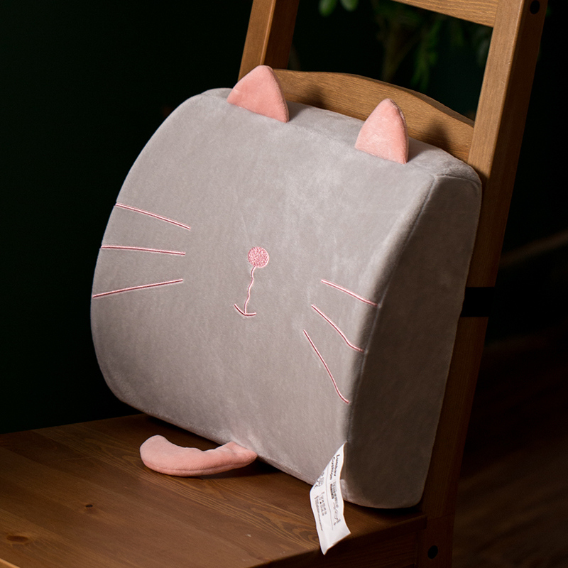 腰痛クッション 椅子用 ねこちゃん腰サポートクッション