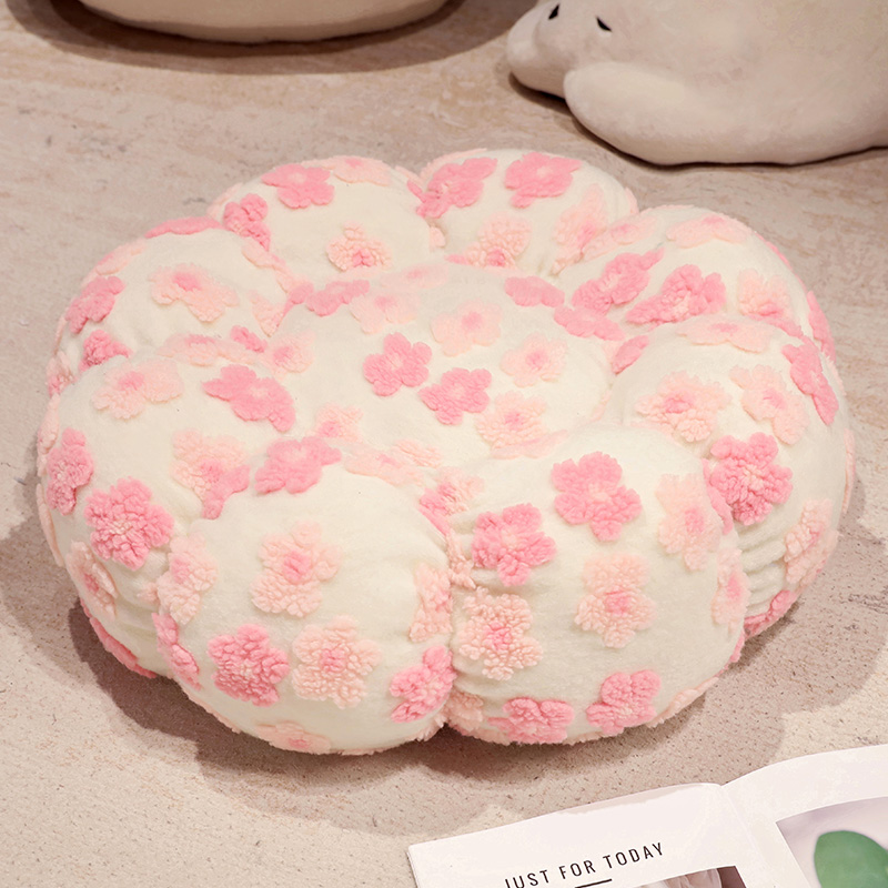 腰痛クッション 床用 花柄ふわもこ座布団