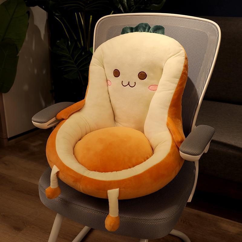 腰痛クッション もちもちパン型抱っこクッション椅子用腰当て