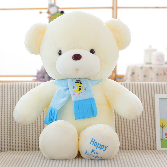 ふわふわ｜ブルー・ピンク｜カップル・ペア｜マフラー付き！かわいいペアのくまぬいぐるみ