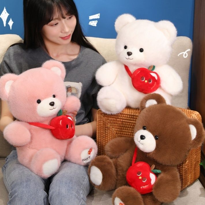 くまぬいぐるみ りんごポシェットくまちゃん