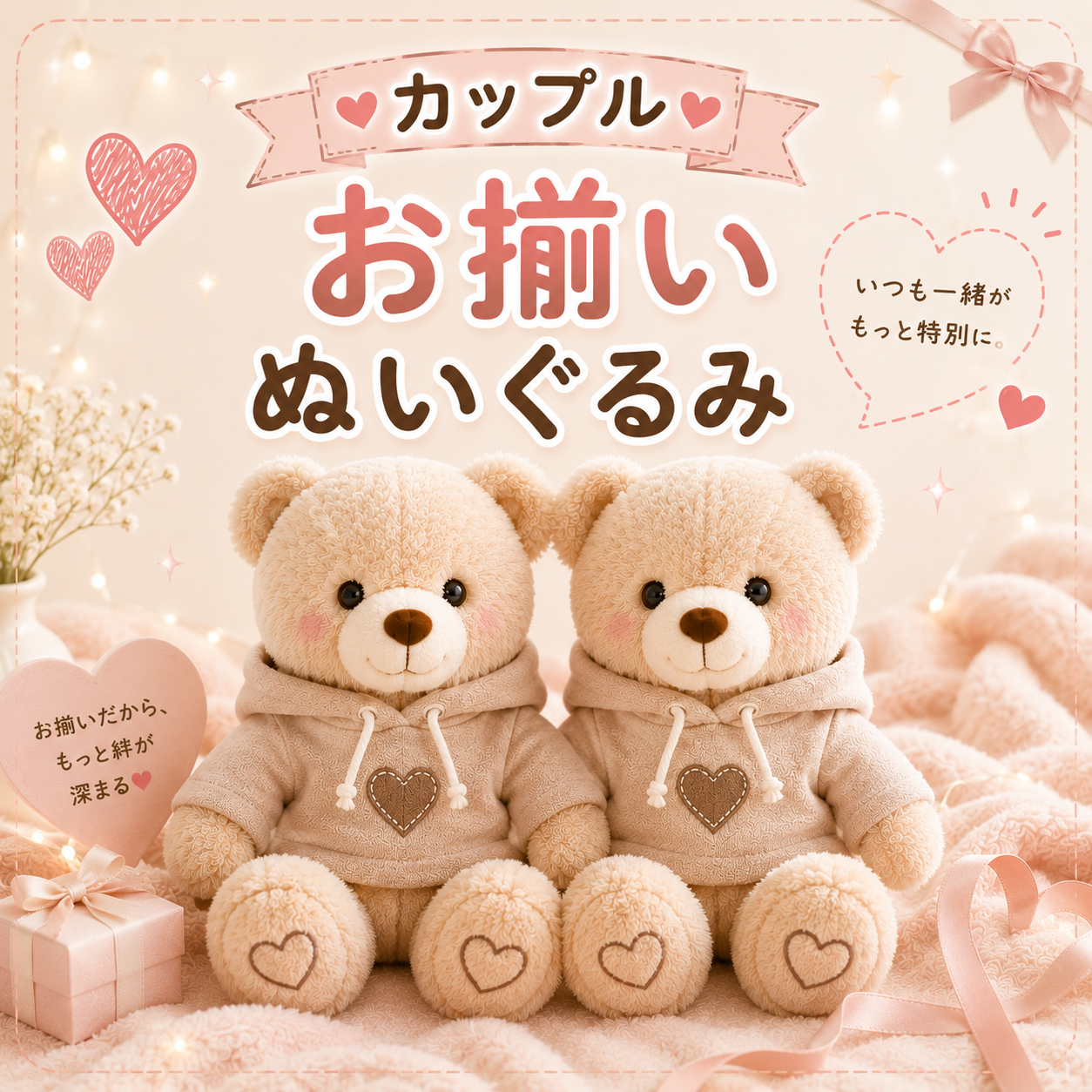 仲良しカップル くまぬいぐるみペアセット ギフト向け くま|くま