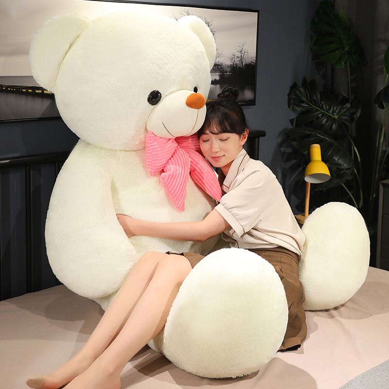 くまぬいぐるみ おおきなリボンのふわもこくま