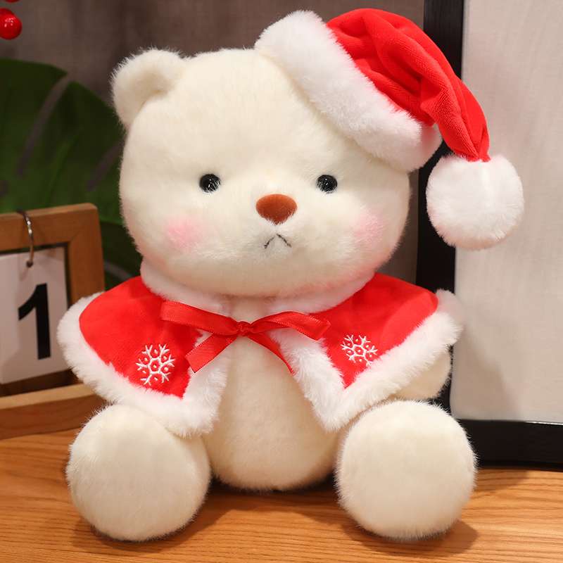 くまぬいぐるみ クリスマス限定 ふわもこ冬のおすわりくま