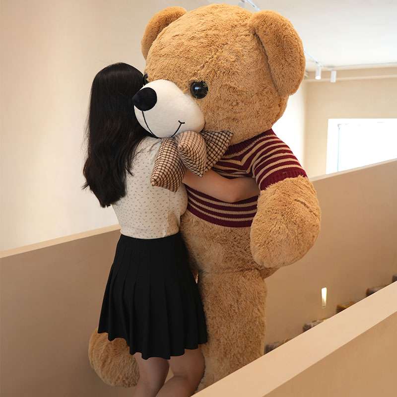 おすわりリボンくまぬいぐるみ　特大サイズ