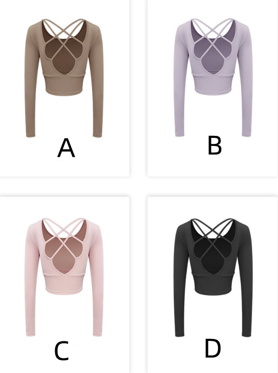 背中美人長袖トップス速乾ヨガウェア